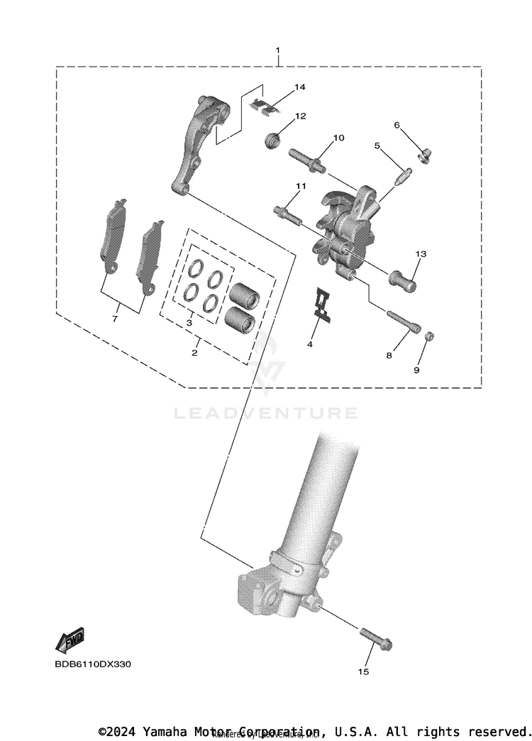 Front Brake Caliper Schematic