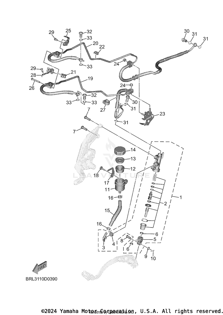 Rear Master Cylinder TENERE 700 - XTZ7TCL - 2026 Schematic