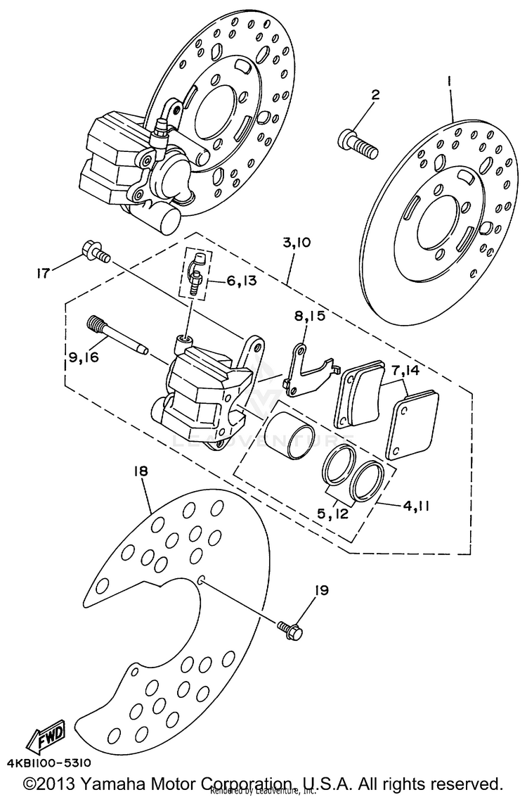 Front Brake Caliper Schematic