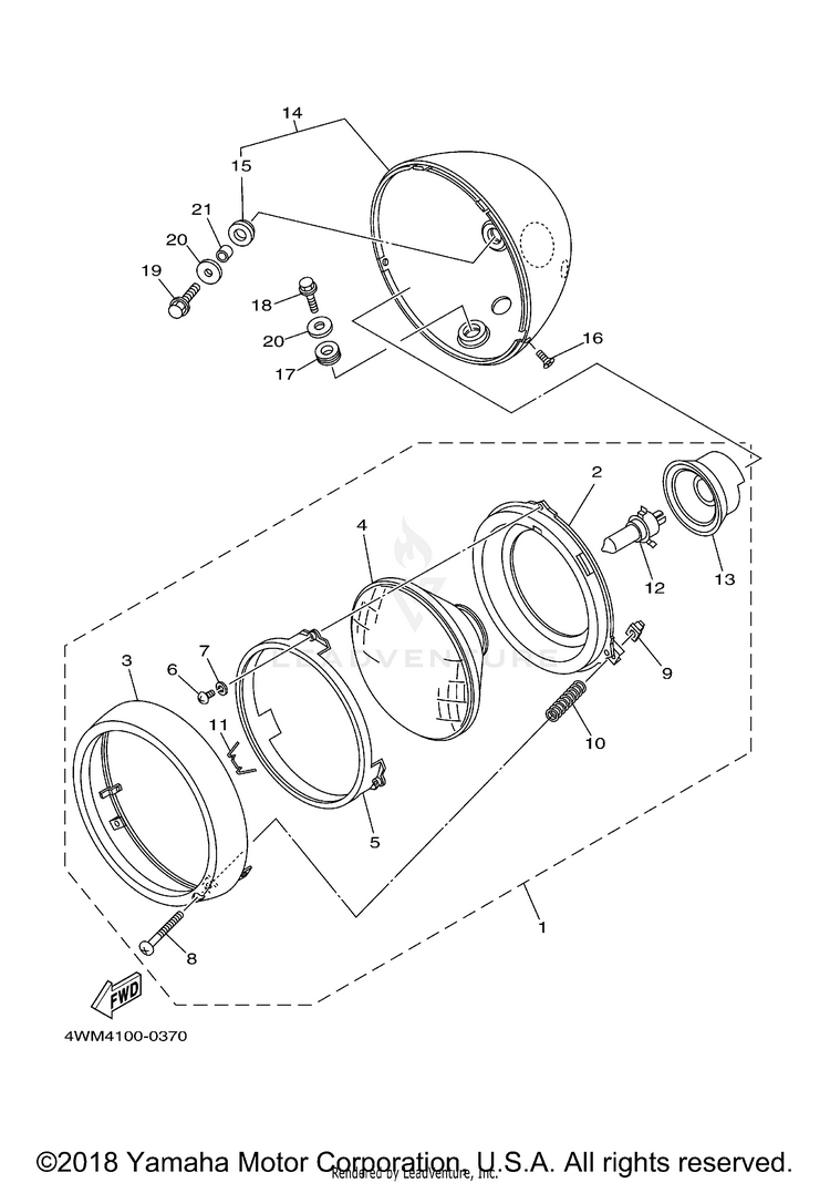 Headlight ROAD STAR - XV1600AMC - 2000 Schematic