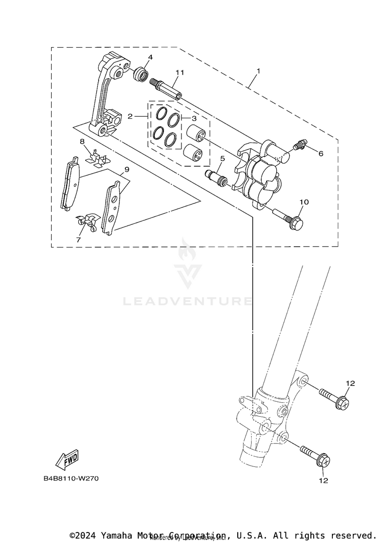 Front Brake Caliper Schematic