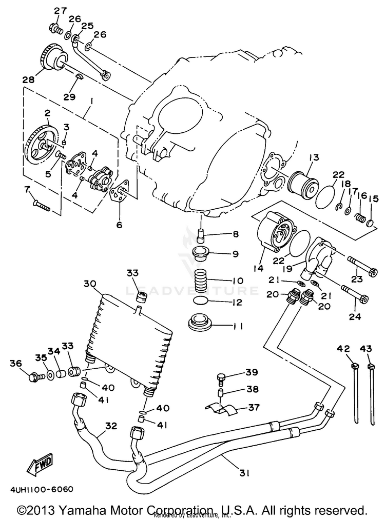 Oil Pump BIG BEAR 2WD - YFM350UH - 1996 Schematic