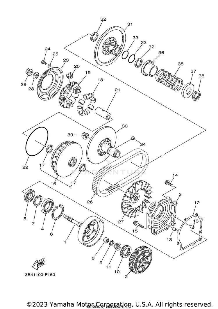 Clutch GRIZZLY 700 FI EPS 4WD HUNTER - YFM7FGPHZ - 2010 Schematic