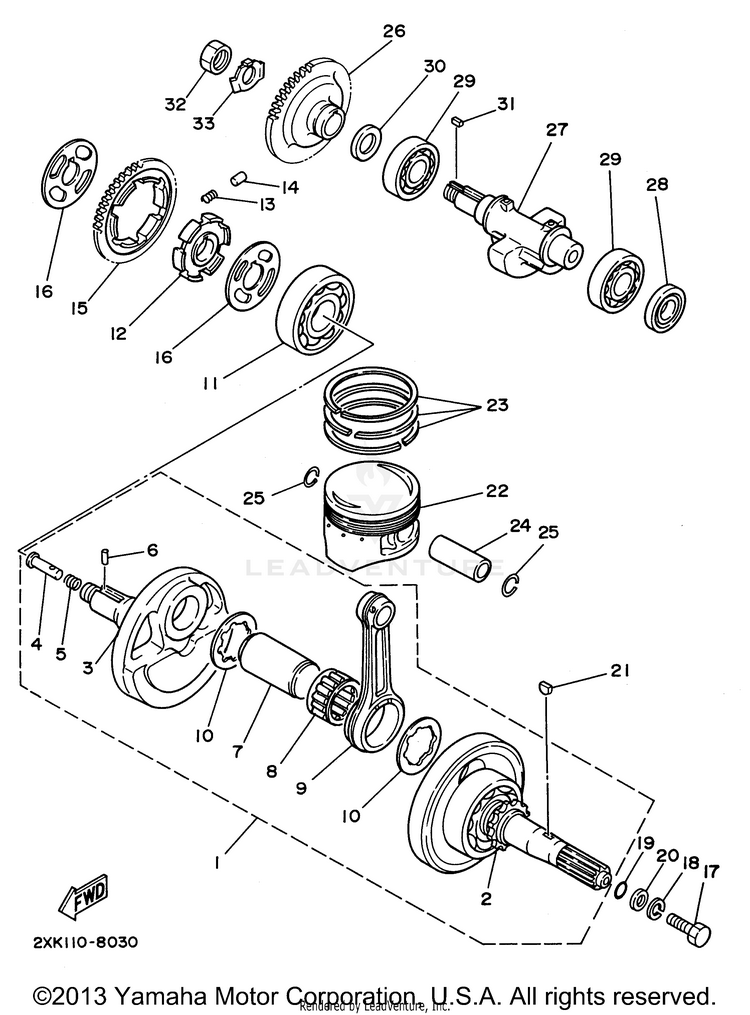 Crankshaft Piston Schematic