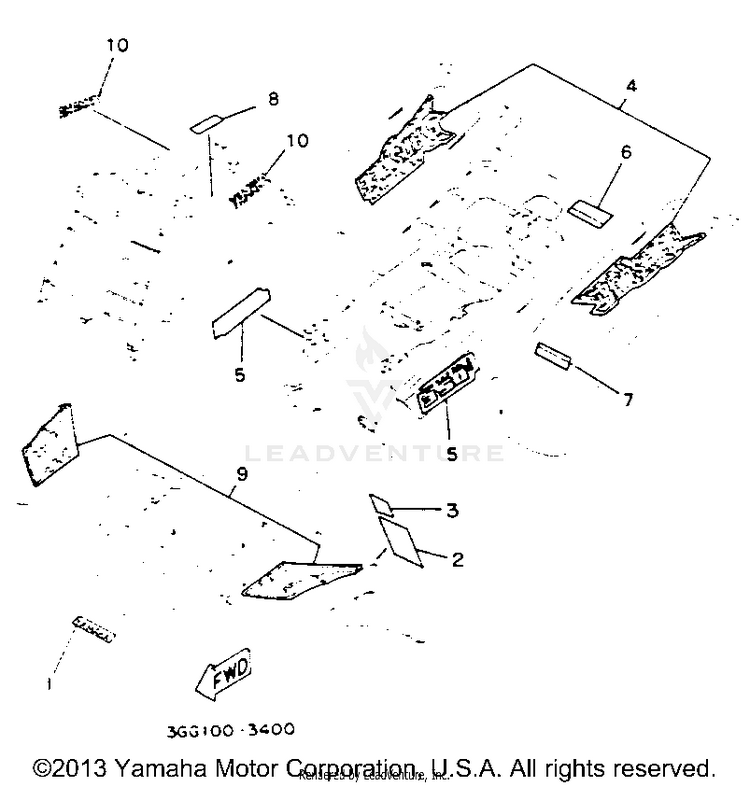 Emblem - Label 1 BANSHEE - YFZ350E - 1993 Schematic