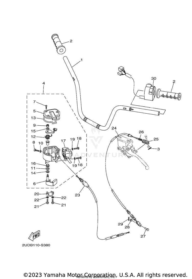 Steering Handle & Cable Schematic