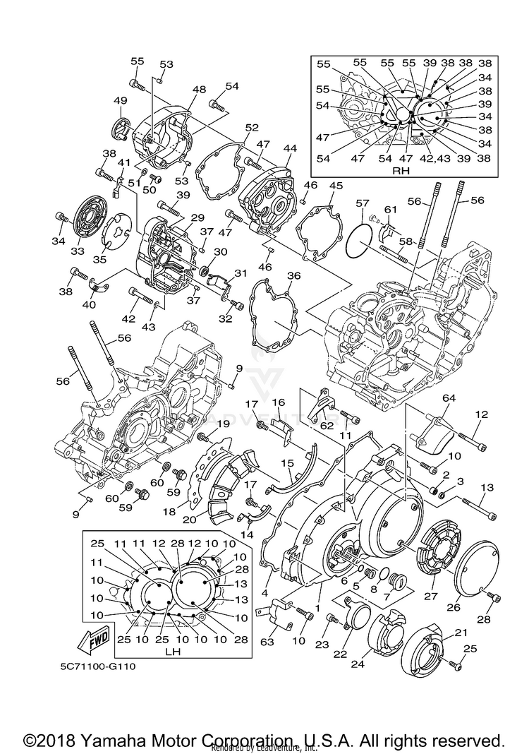 Crankcase Cover 1 RAIDER S - XV19CSYCB - 2009 Schematic
