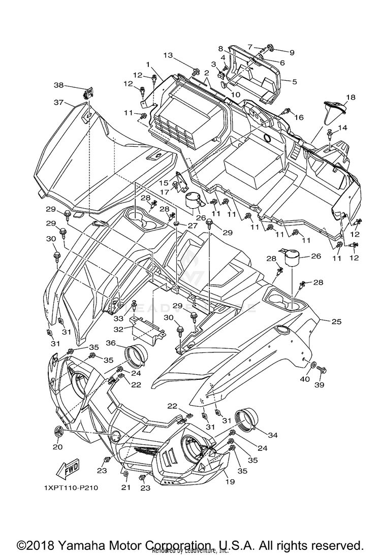Front Fender VIKING EPS SE - YXM700PSF - 2015 Schematic