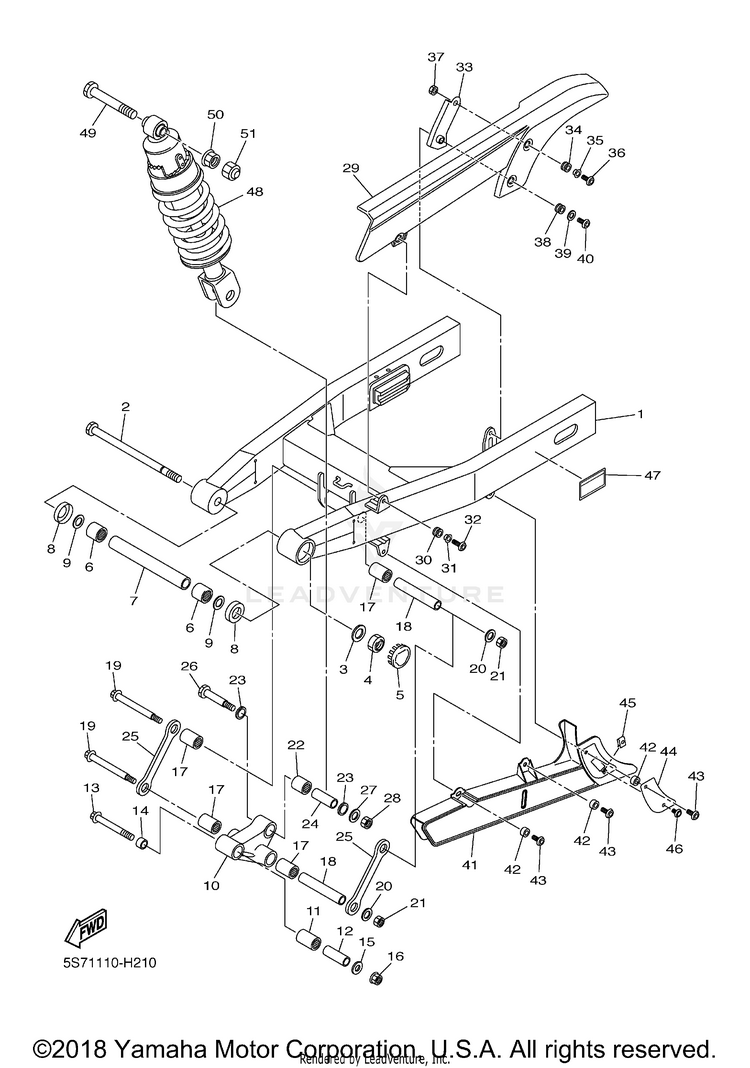 Rear Arm Suspension V STAR 950 TOURER - XVS95CTACB - 2011 Schematic