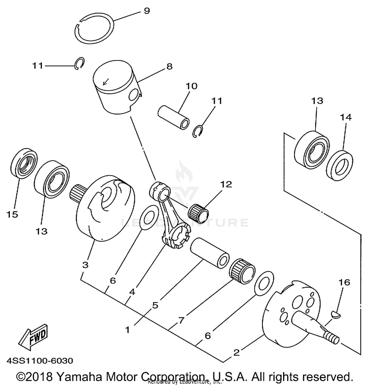 Crankshaft Piston Schematic