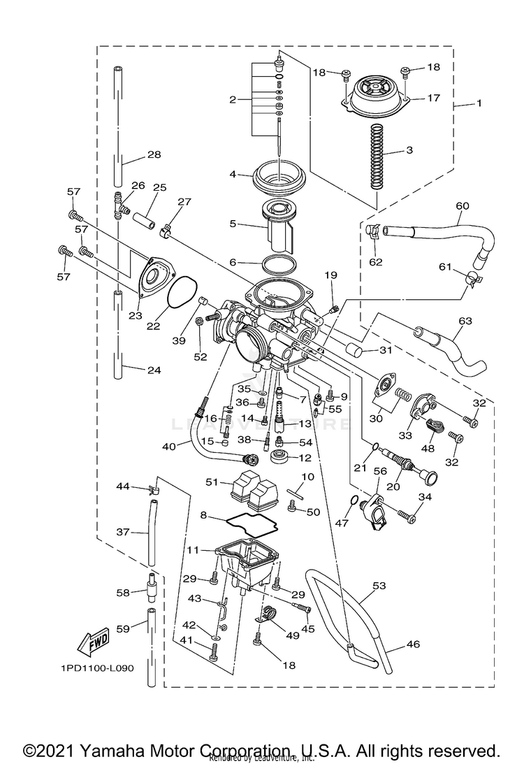 Carburetor YFZ450 - YFZ45DB - 2013 Schematic