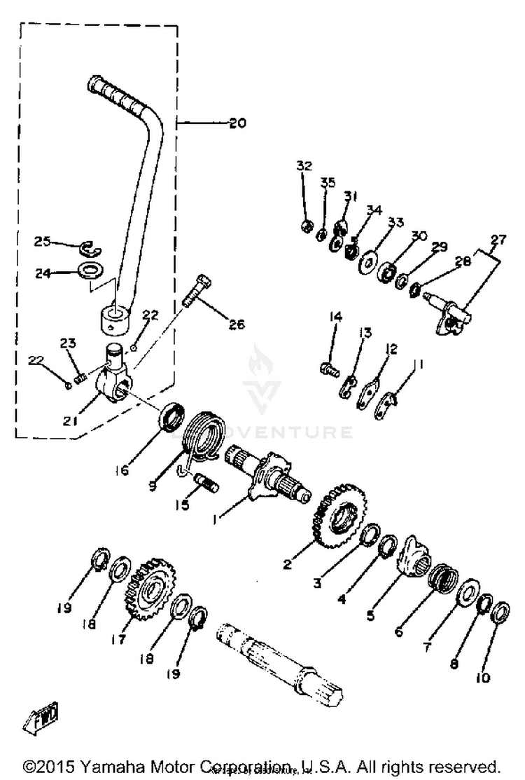 Kick Starter XT250H - 1981 Schematic