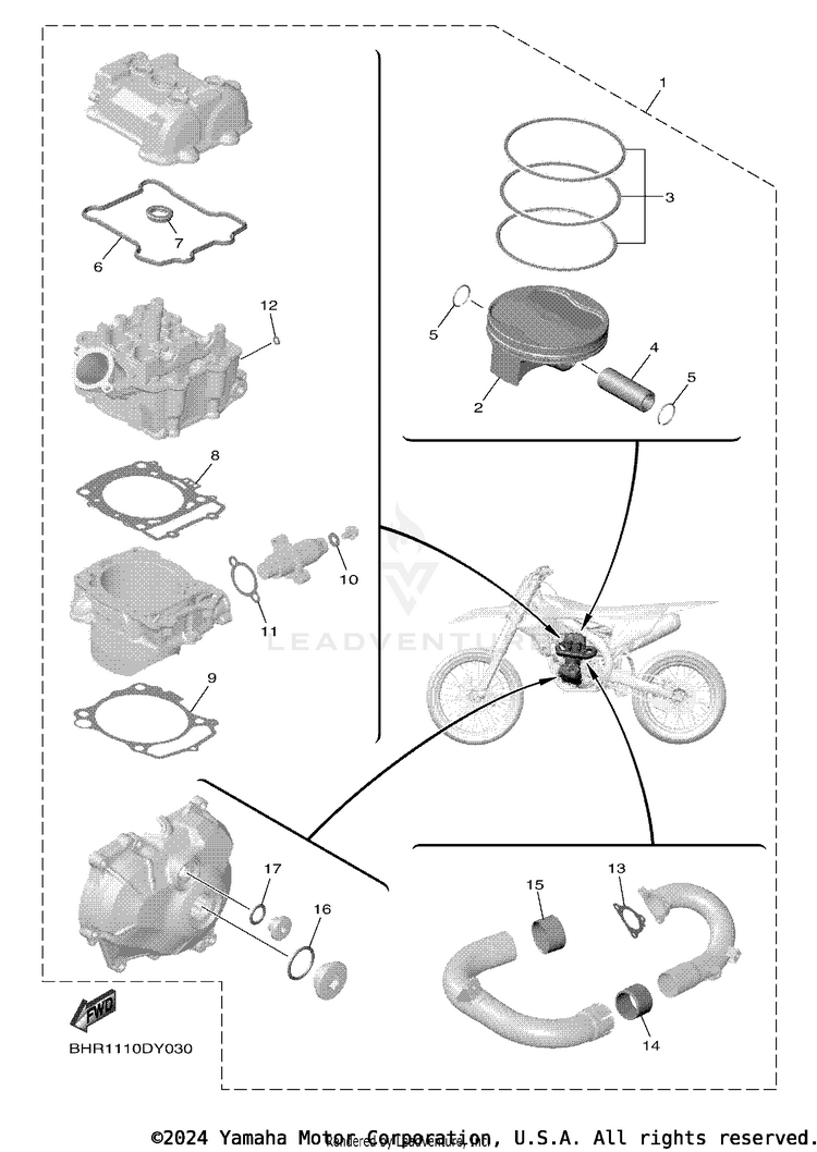 4 Piston Rebuilt Kit Schematic
