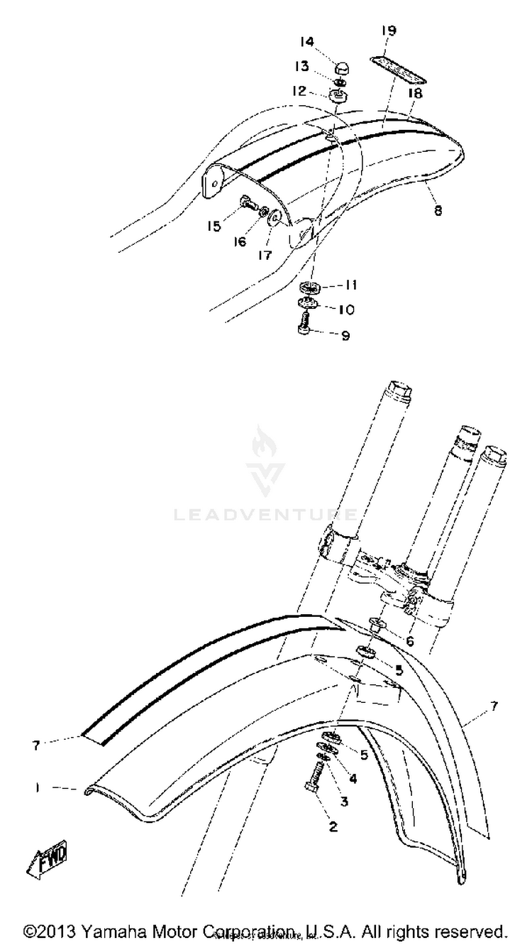 Front Fender - Rear Fender Schematic
