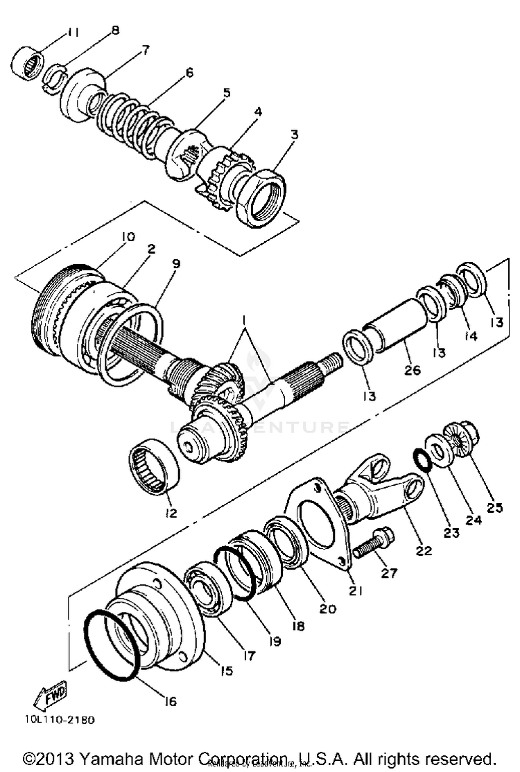 Middle Drive Gear VIRAGO 700 - XV700SSC - 1986 Schematic