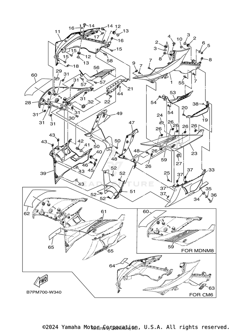Cowling 1 YZFR3 ABS - YZFR3AMB - 2021 Schematic