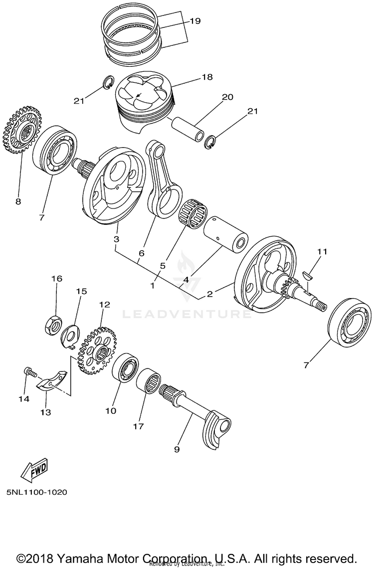 Crankshaft Piston Schematic