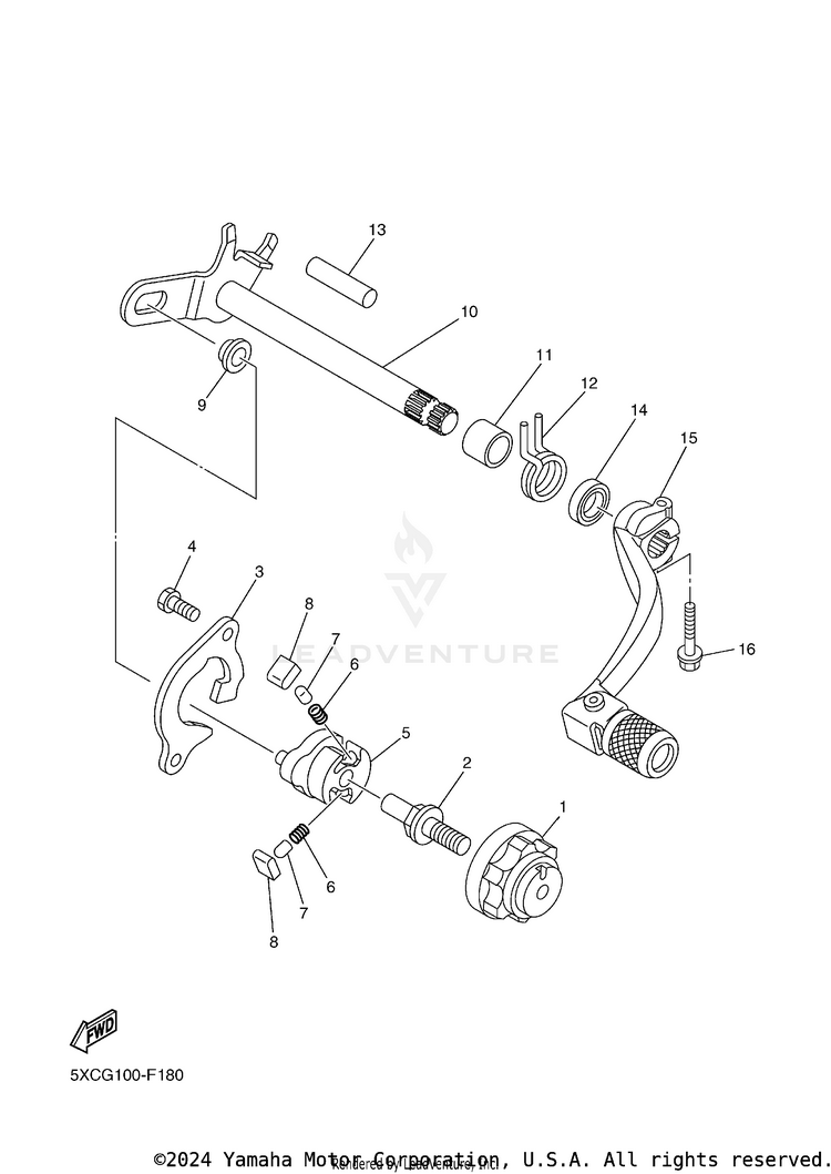 Shift Shaft YZ250FB - YZ250FBL - 2012 Schematic