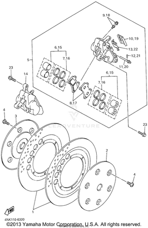 Front Brake Caliper Schematic