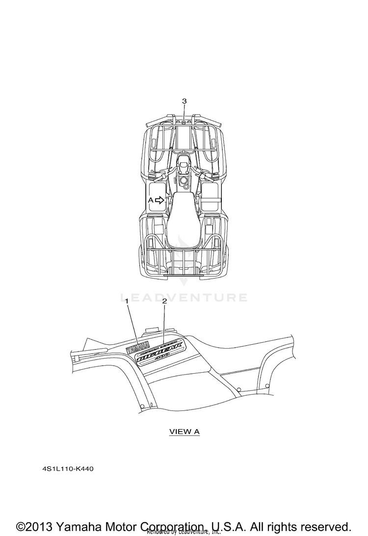 Graphics BIG BEAR 400 4WD - YFM40FBAGR - 2011 Schematic