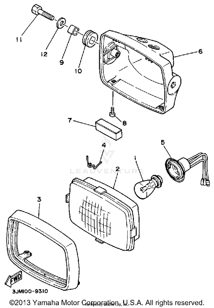 Headlight BLASTER - YFS200B - 1991 Schematic