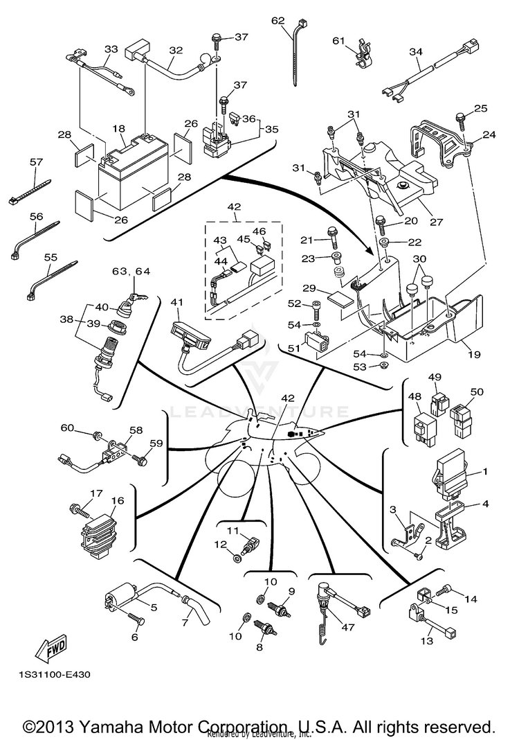 Electrical 1 RAPTOR 700 SPECIAL EDITION 2 - YFM70RSE2W - 2007 Schematic