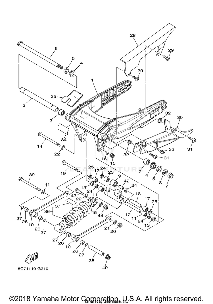 Rear Arm Suspension RAIDER S - XV19CSBCB - 2012 Schematic