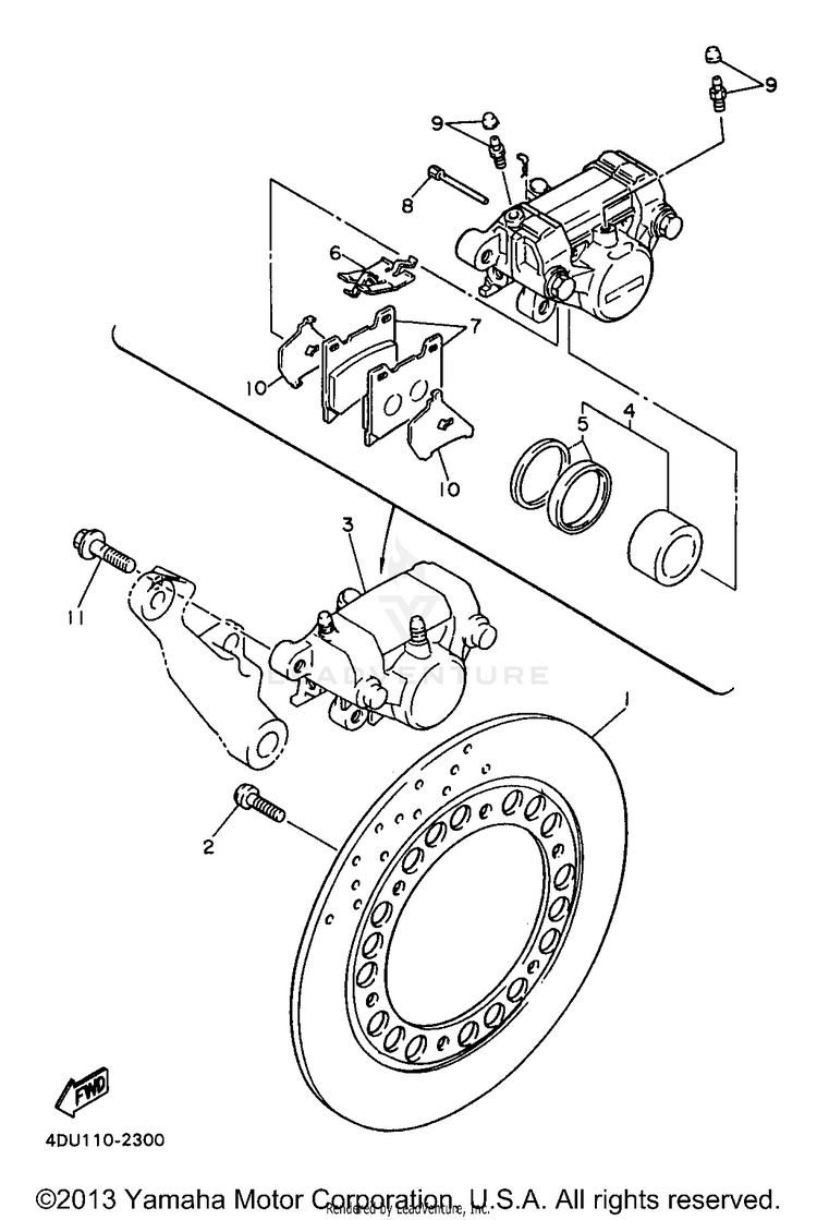 Rear Brake Caliper Schematic