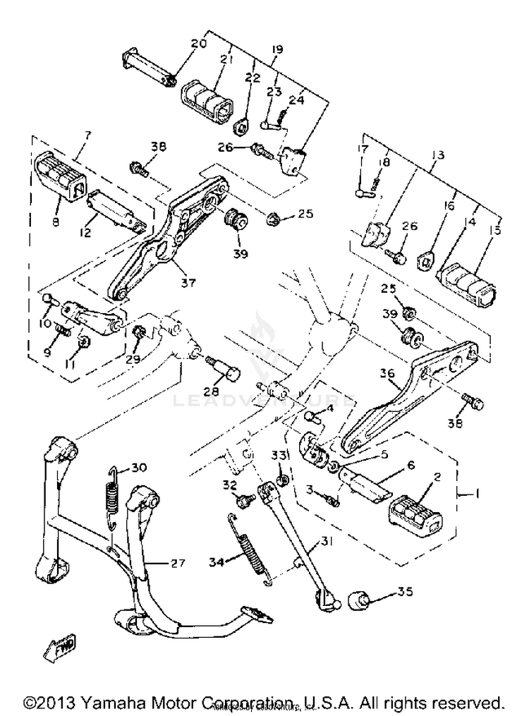 Stand Footrest XS1100LH - 1981 Schematic