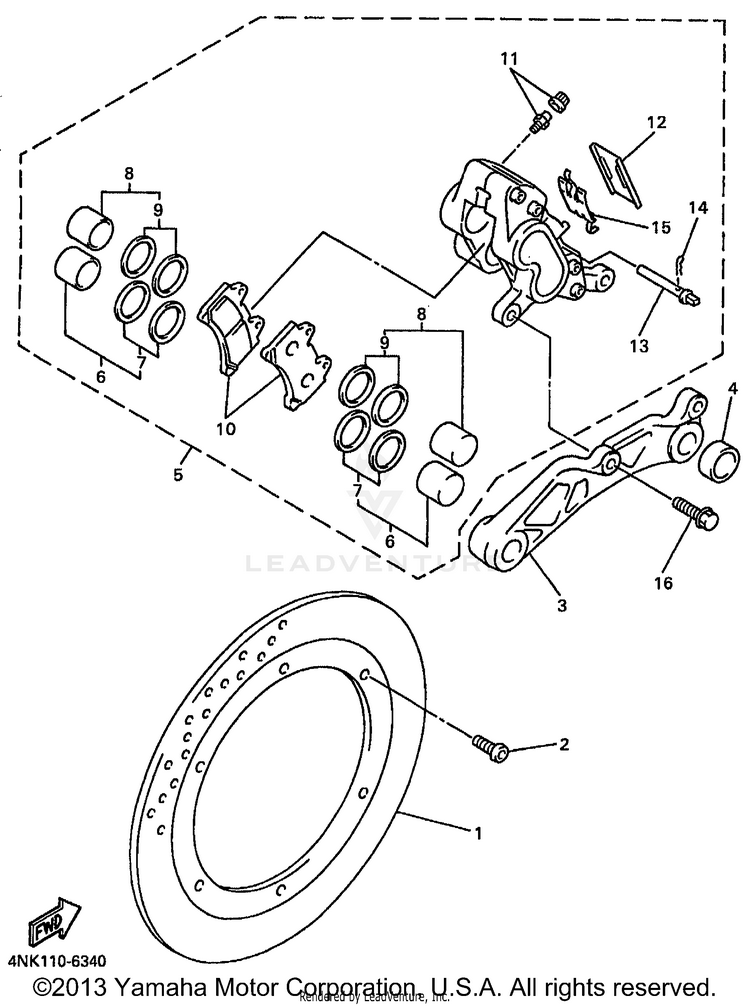 Rear Brake Caliper Schematic