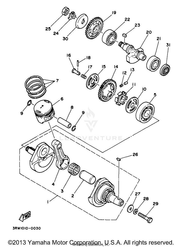 Crankshaft Piston Schematic