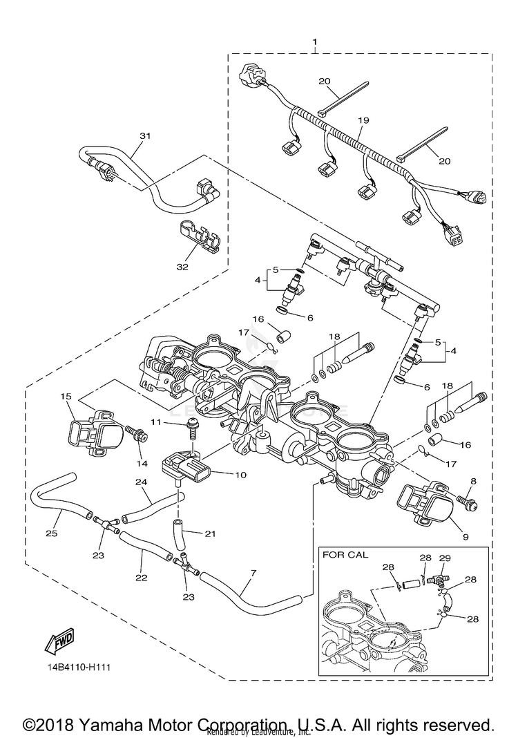 Intake 2 YZFR1 - YZFR1YCB - 2009 Schematic
