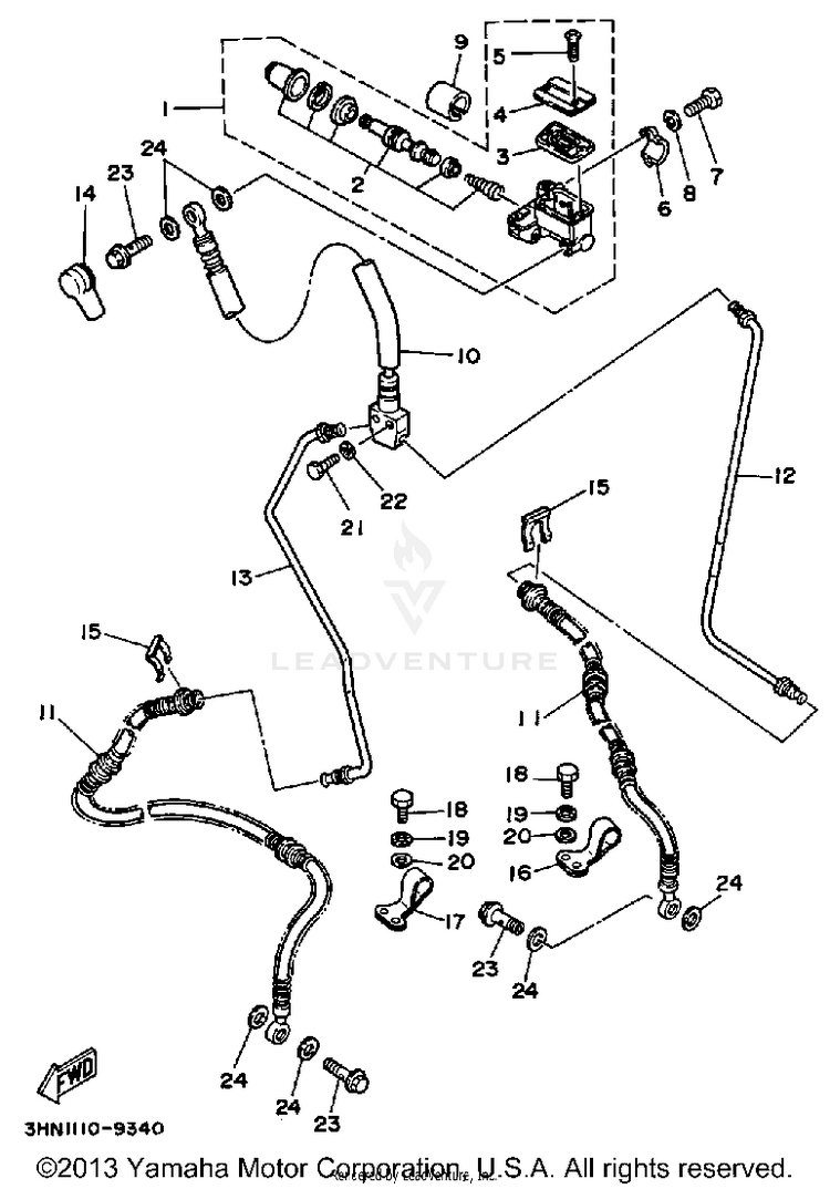 Front Master Cylinder Schematic