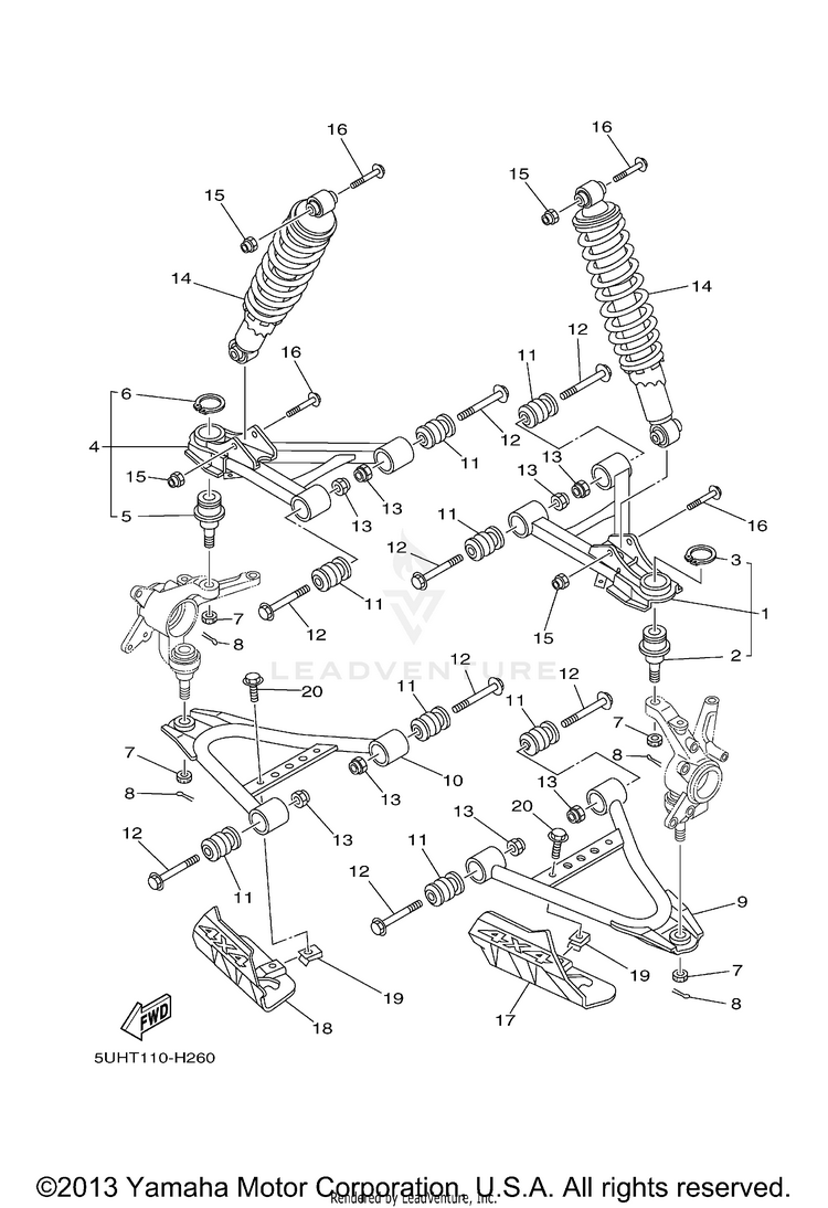 Front Suspension Wheel GRIZZLY 350 4WD (BLACK METALLIC J) - YFM35FGYB - 2009 Schematic