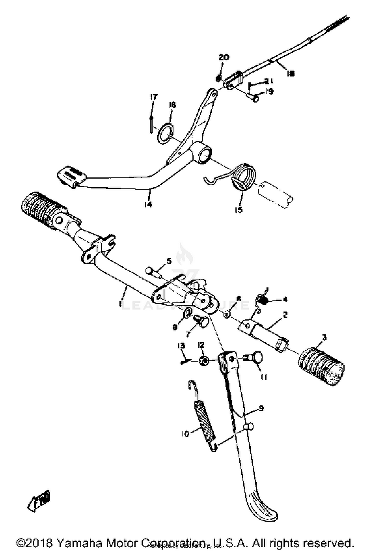 Stand Footrest Brake Pedal AT3_CT3 - AT2 - 1972 Schematic