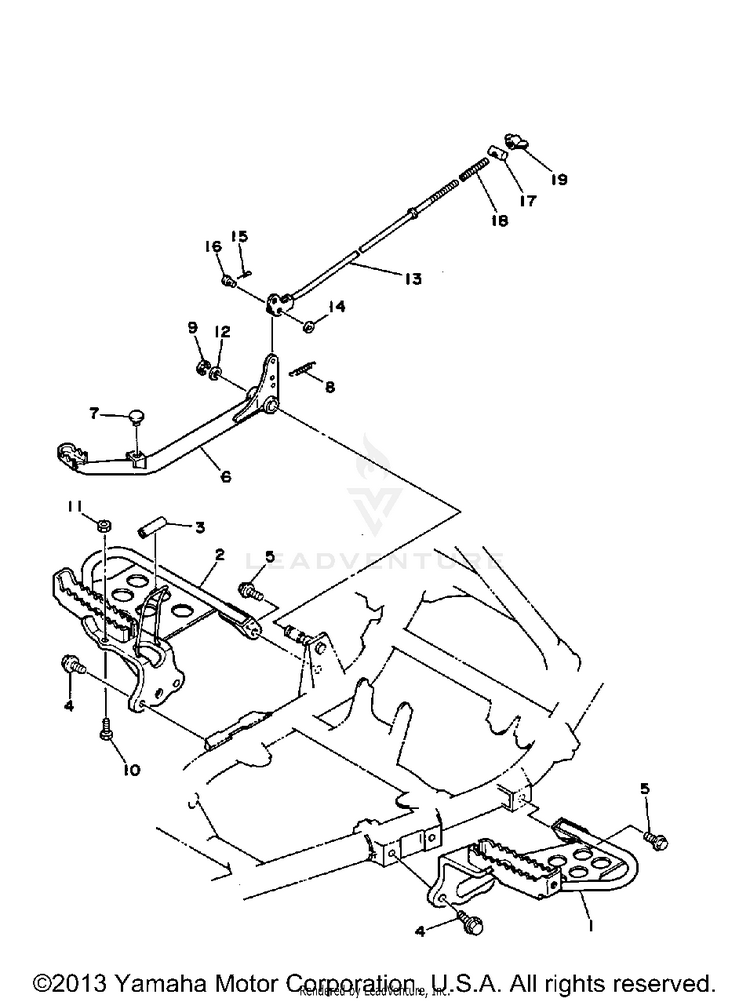 Stand-Footrest BIG BEAR - YFM350FWB_MNH - 1991 Schematic