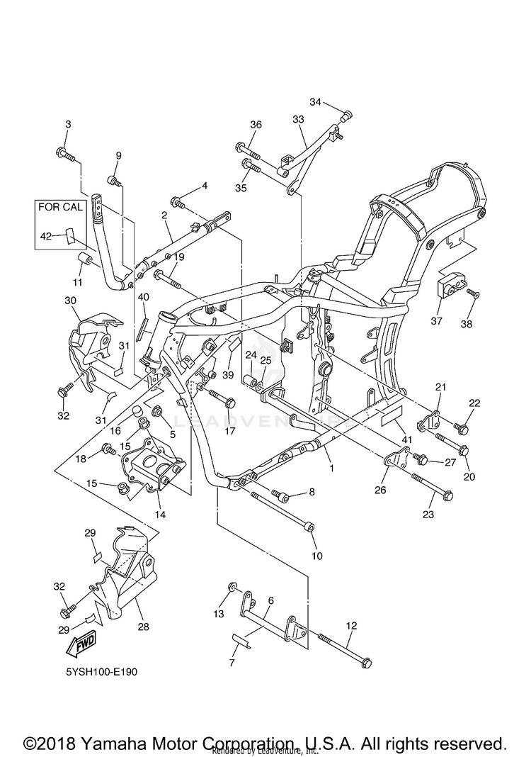Frame V STAR 1100 SILVERADO - XVS11ATXCB - 2008 Schematic