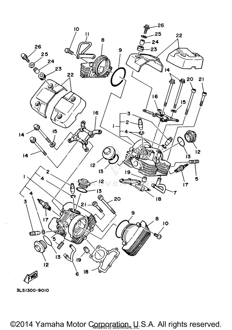 Cylinder Head V STAR 250 - XV250FCB - 2015 Schematic