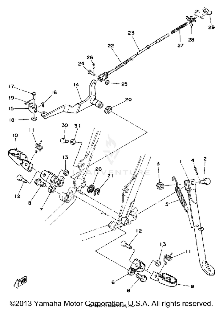 Stand - Footrest - Brake Pedal Schematic