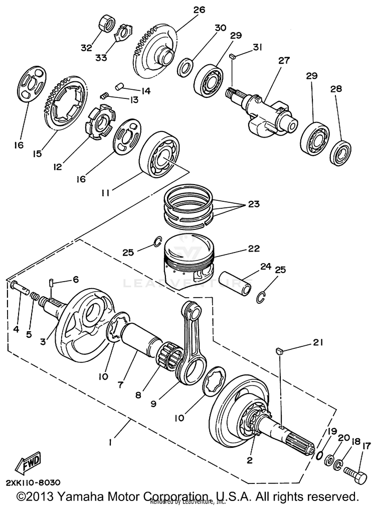 Crankshaft Piston Schematic