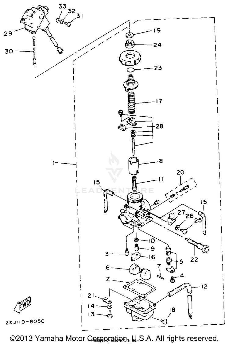 Carburetor BLASTER - YFS200E_MN - 1993 Schematic