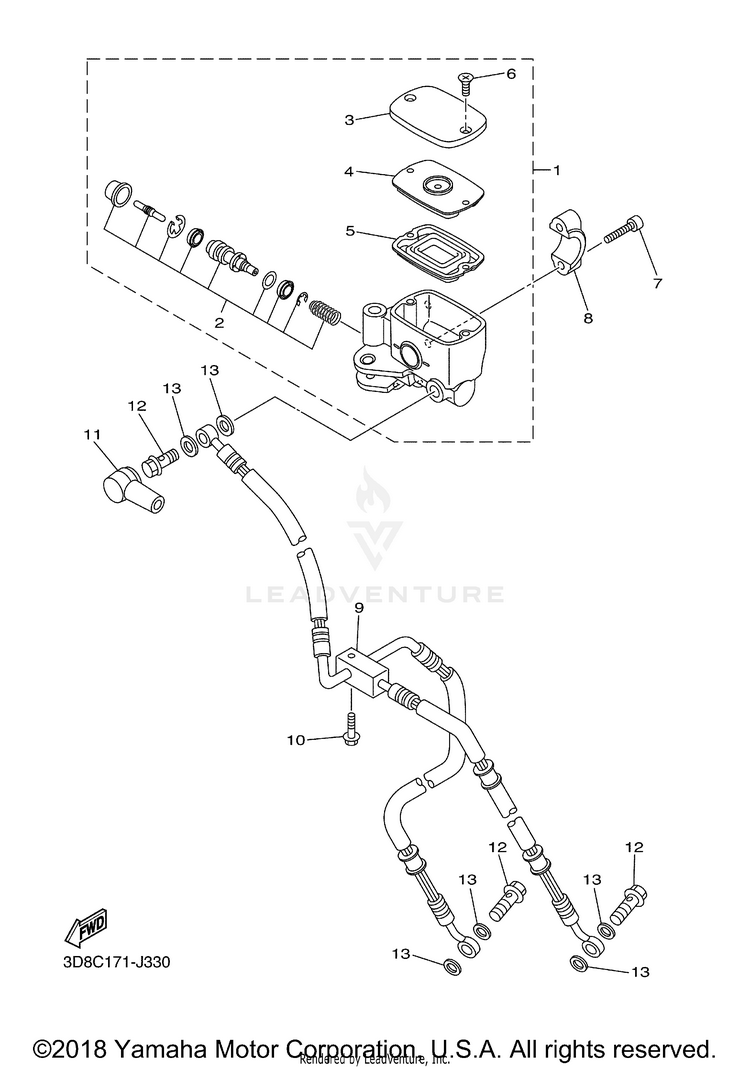 Front Master Cylinder Schematic