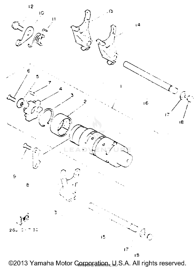 Shift Cam - Fork BANSHEE - YFZ350E_MN - 1993 Schematic
