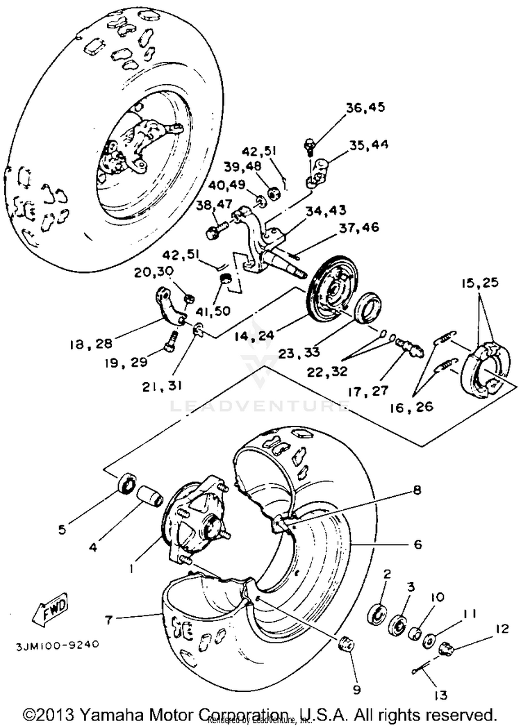 Front Wheel BLASTER - YFS200D_MN - 1992 Schematic