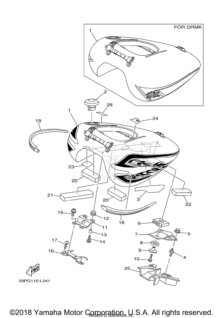 Fuel Tank RAIDER S - XV19CSDCR - 2013 Schematic