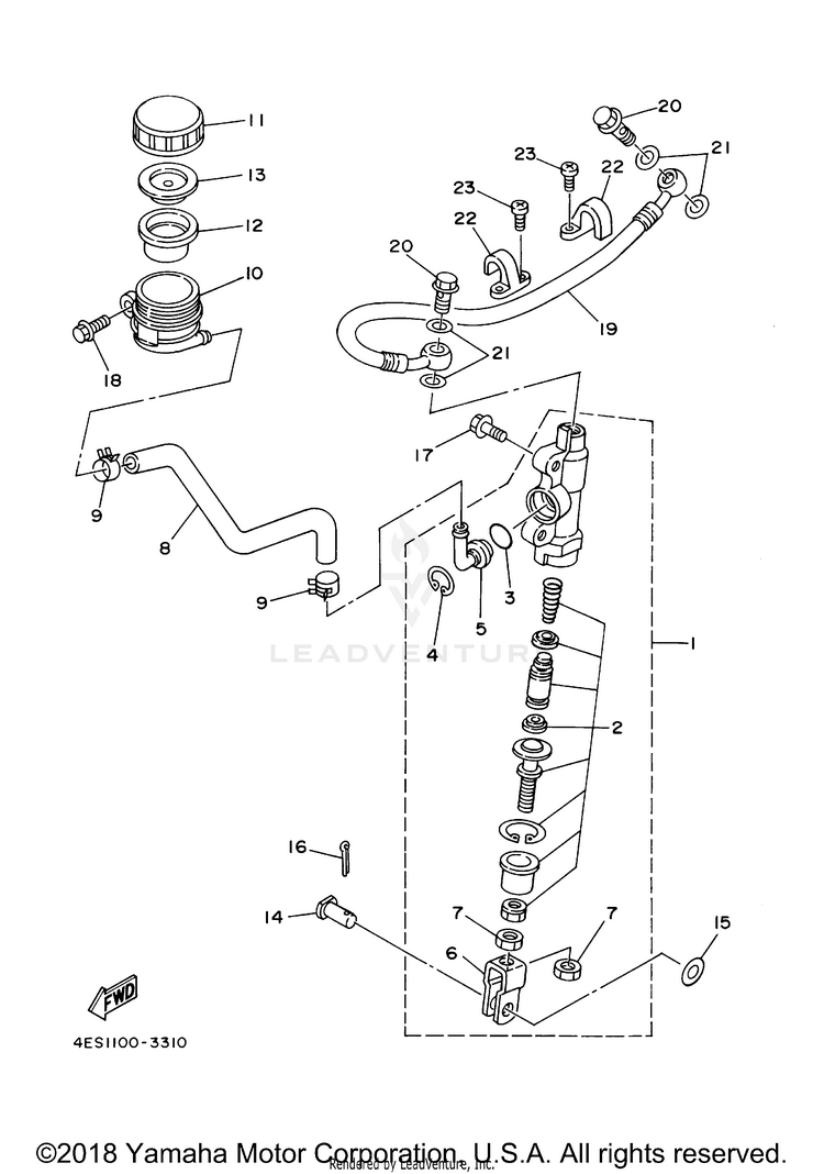 Rear Master Cylinder Schematic