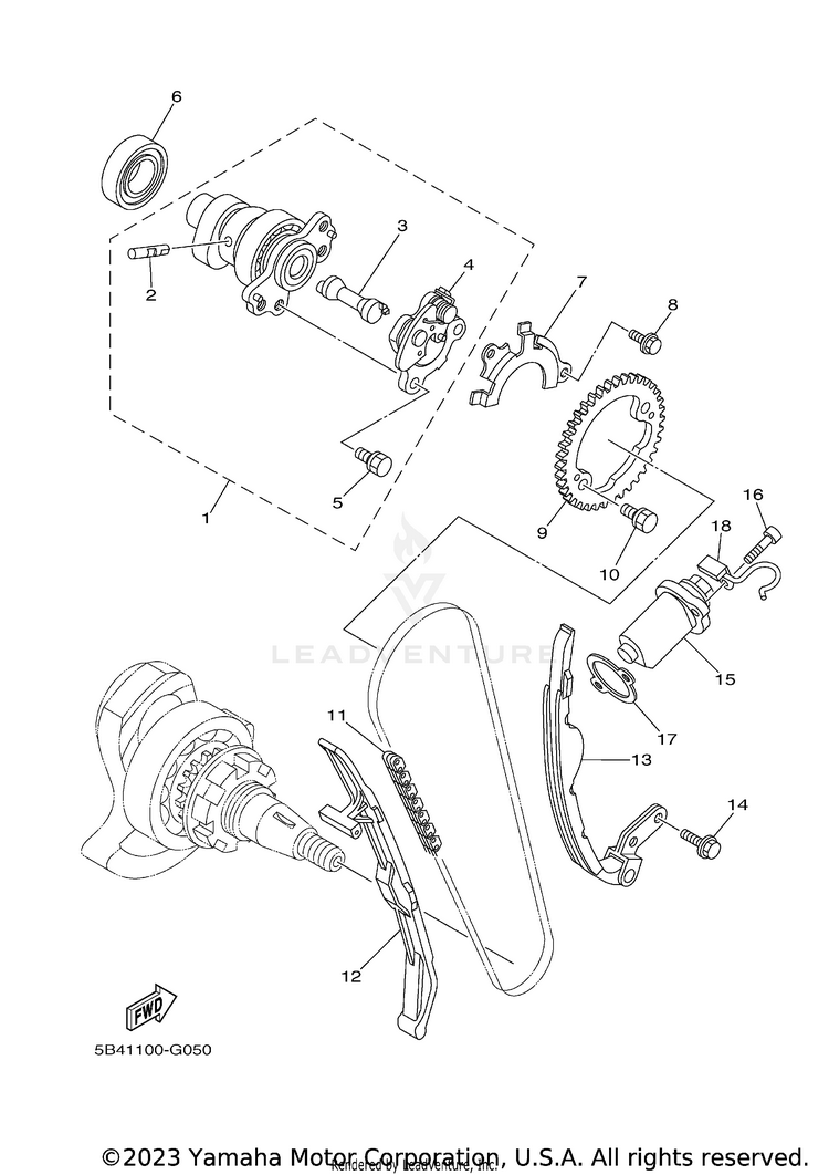 Camshaft Chain RHINO 700 FI  SPECIA - YXR7FSEYB - 2009 Schematic
