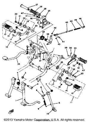 Stand Footrest Brake Pedal Schematic