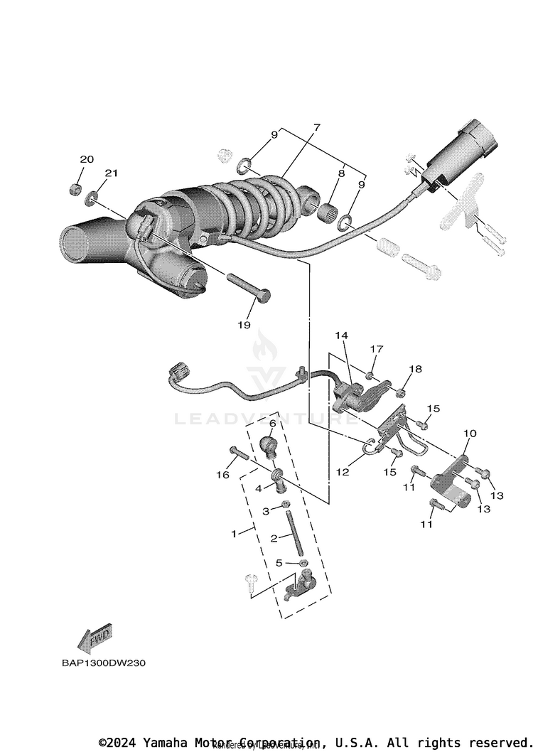 Rear Suspension TRACER 9 GT - MTT9GTNCR - 2022 Schematic