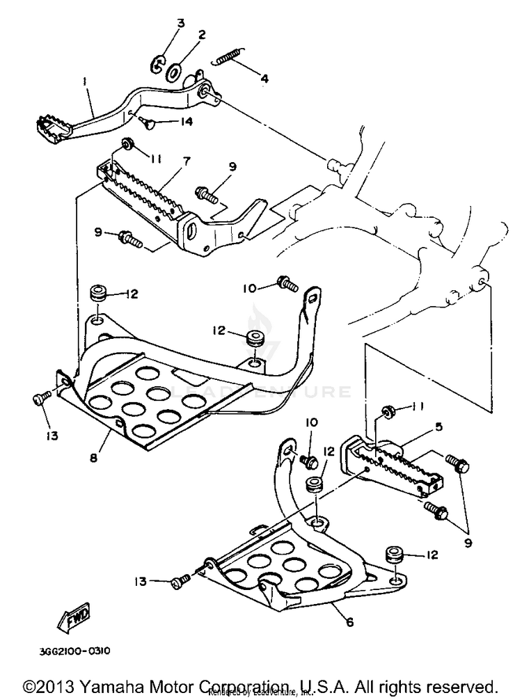 Stand Footrest BANSHEE - YFZ350G_MN - 1995 Schematic